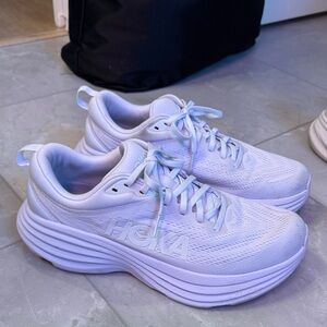 HOKA Bondi 8 Women's White Running Shoes Size 9